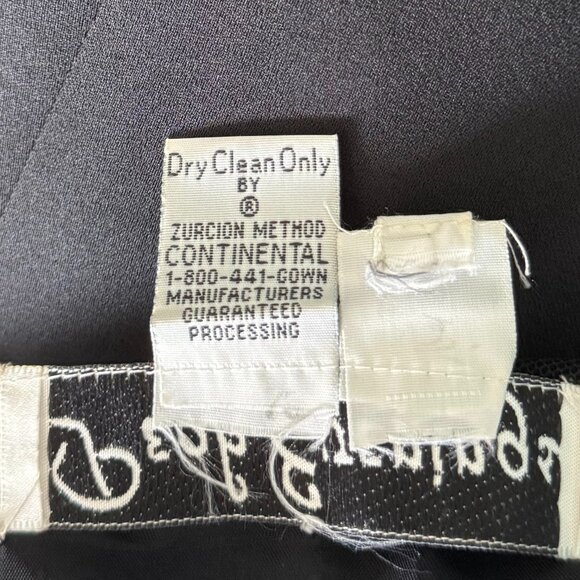 Vintage Peak Evenings Black and Silver Hand Beaded Long Maxi Dress Formal Gown - Picture 9 of 9